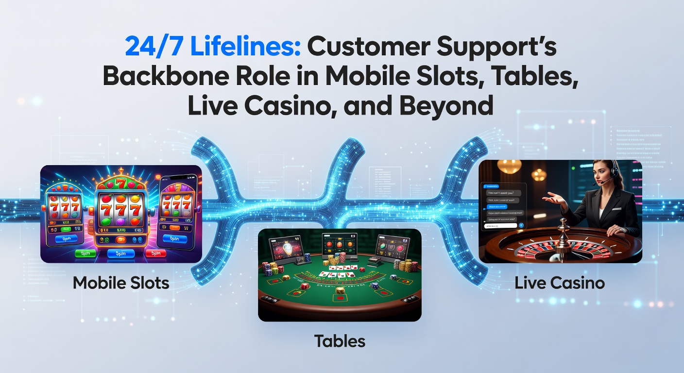 Team van klantenservice-medewerkers dat 24/7 spelers ondersteunt bij mobiele slots en live casino-games, met headsets en meerdere schermen in een bruisend callcenter