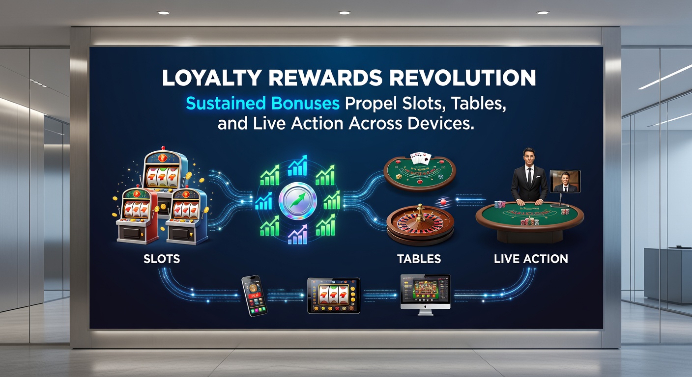 Dynamische loyalty dashboard toont tier progressie voor slots en live tables op tablet