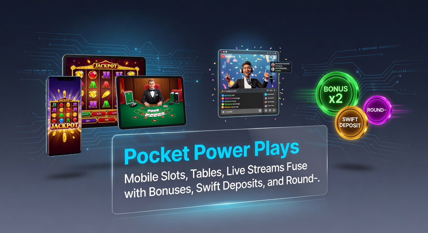 Hand met smartphone toont live blackjack tafel, bonus balk en chatvenster open, met stortingsknop zichtbaar voor snelle actie