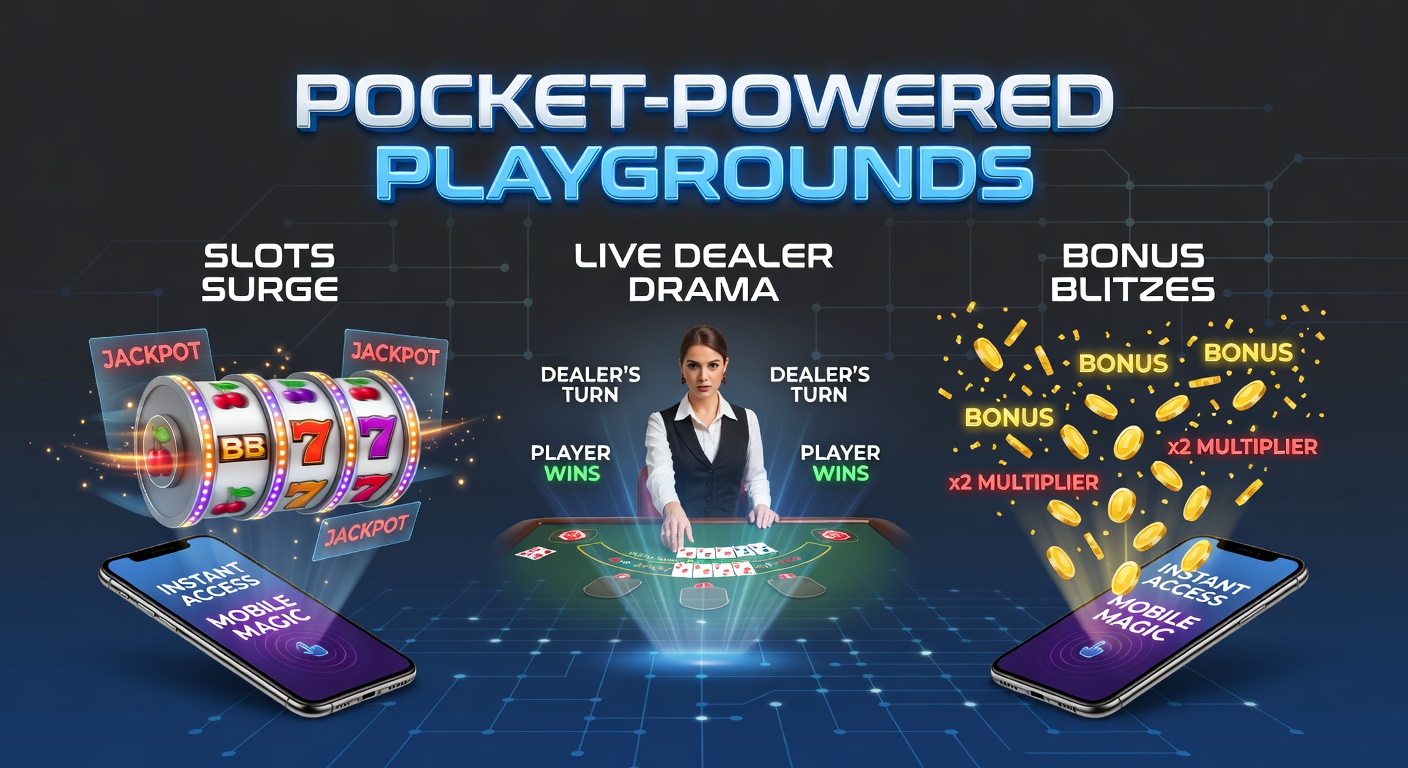 Smartphone met draaiende slots en live dealer tafels op een kleurrijke mobiele interface, symboliserend instant mobiel gokken