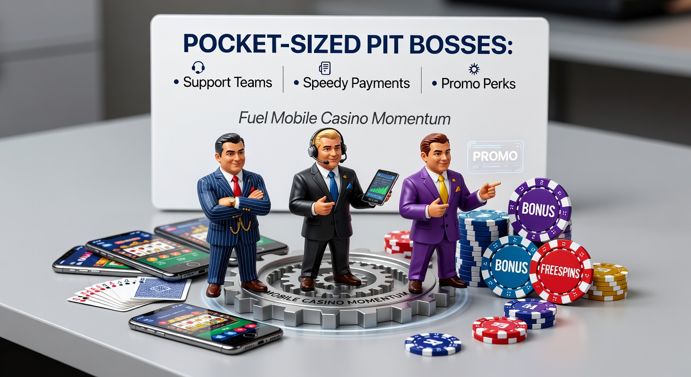 Smartphone met mobiel casino interface, symboliserend snelle toegang tot support, betalingen en promoties