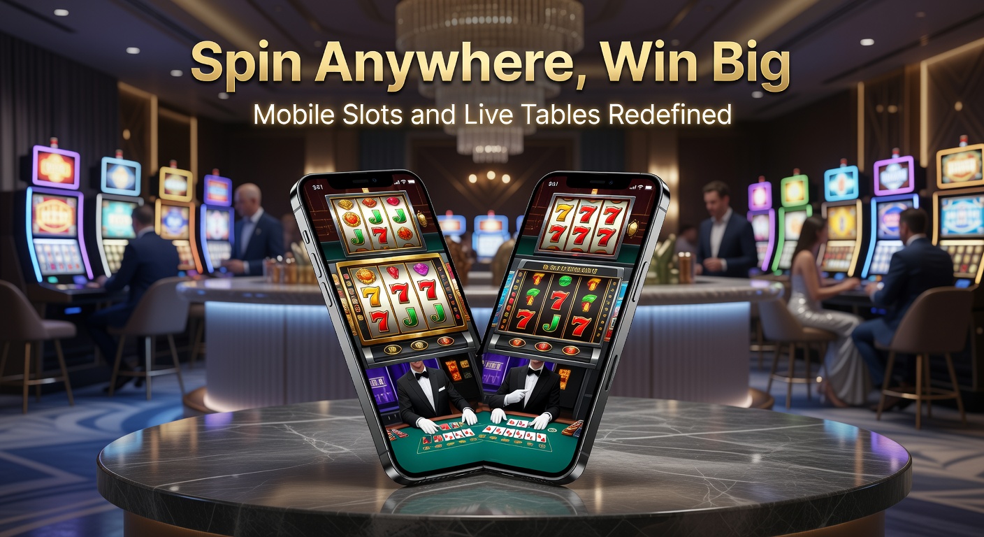 Smartphone met kleurrijke mobiele slotgame en live dealer op het scherm, symboliserend onderweg gokken